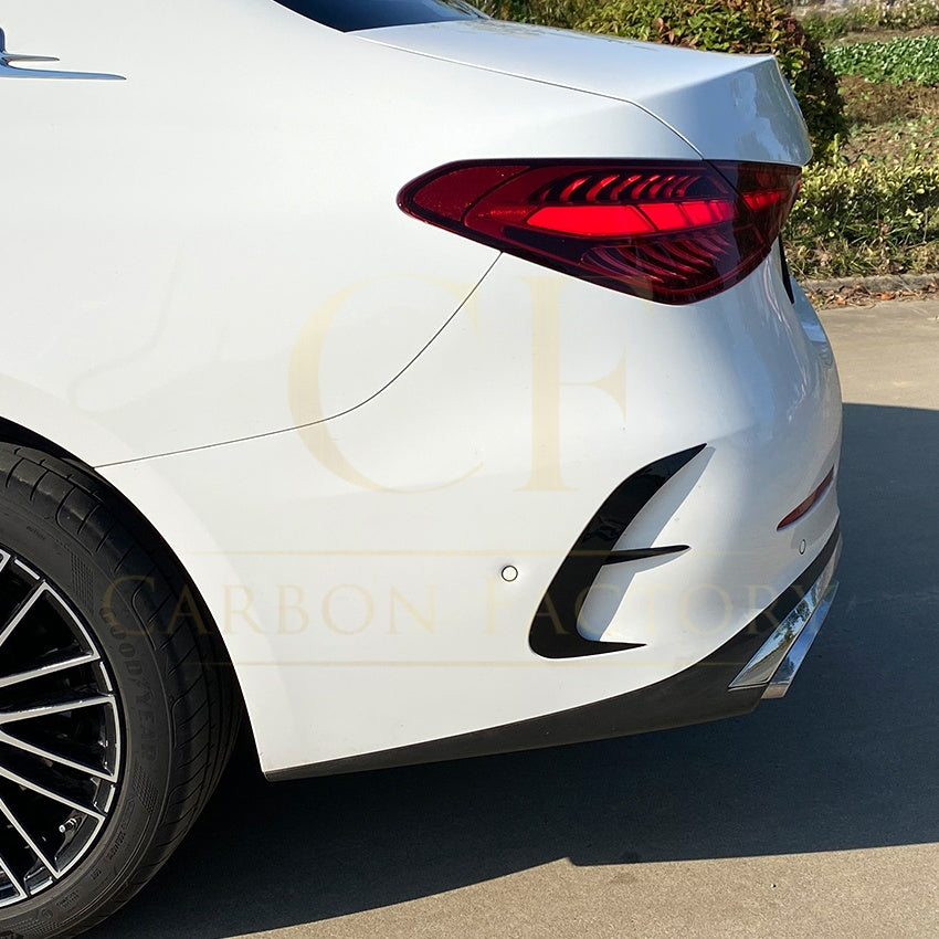 Style B Gloss Black Rear Bumper Trims for Mercedes Benz W206 C Class 22-Present (replacement) - Carbon Factory