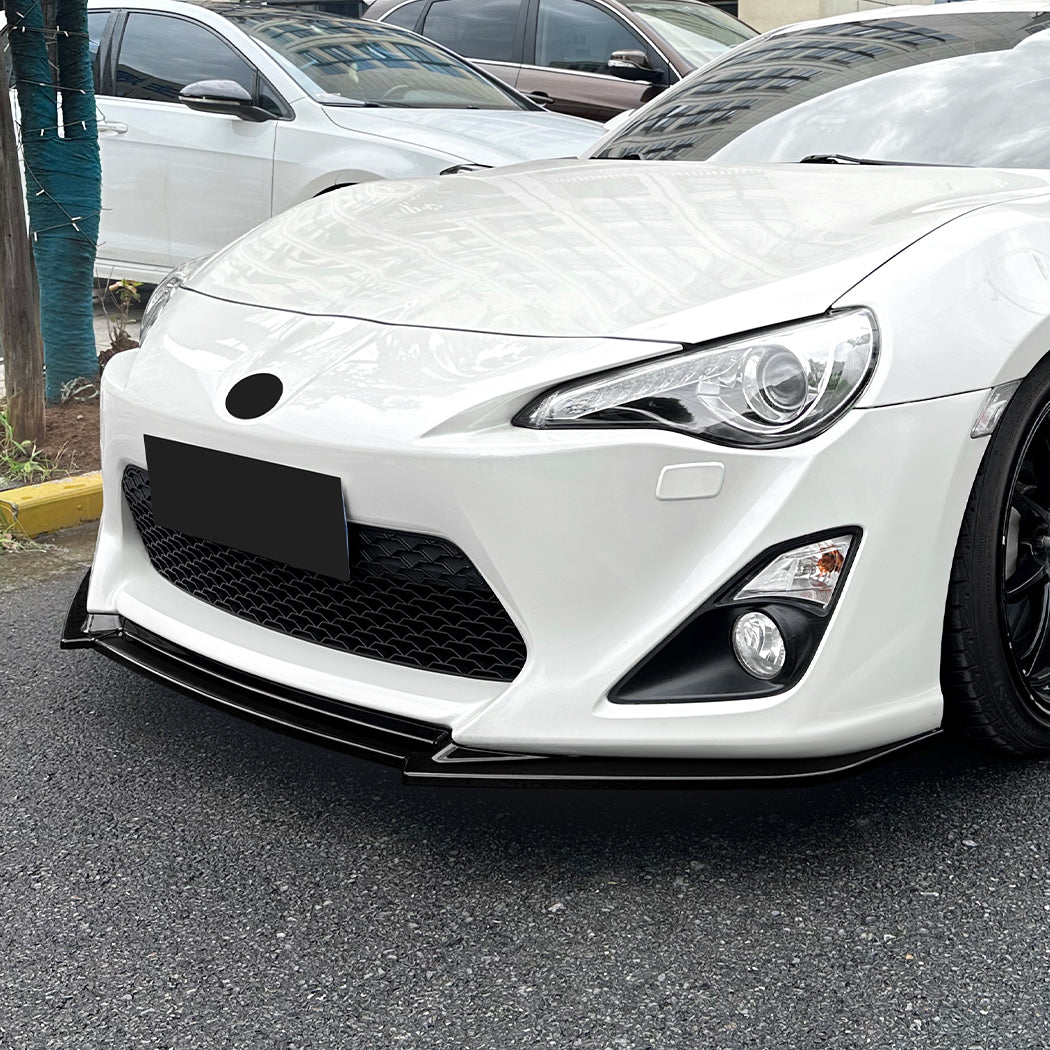 V style Gloss Black Front Splitter for Toyota GT86 12-16