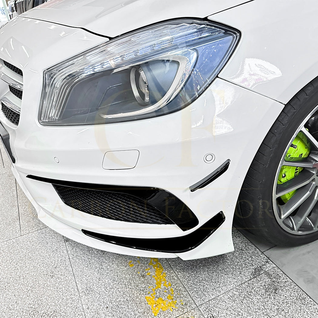 Gloss Black Front Canards set for Mercedes Benz W117 CLA AMG 13-15