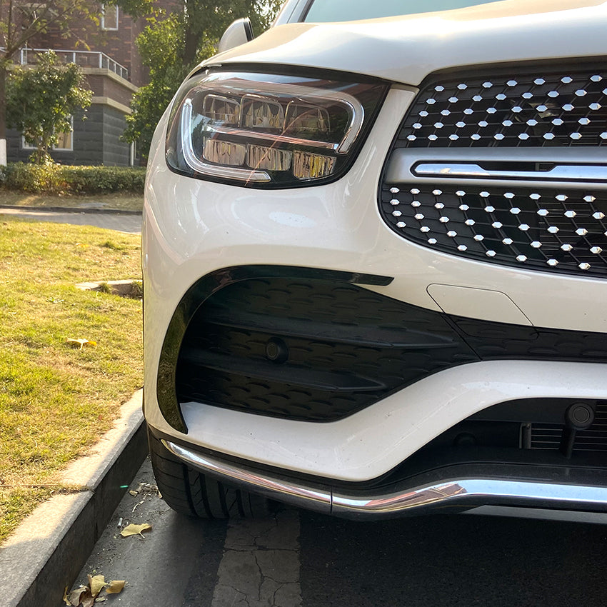 Gloss Black Front Canards for Mercedes Benz X253 C253 GLC 20-22