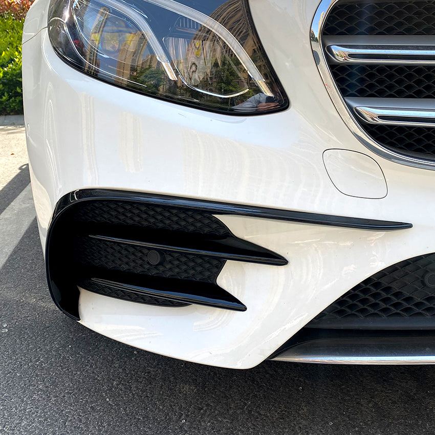 Gloss Black Front Canards for Mercedes Benz W213 C238 E Class AMG 16-20 - Carbon Factory
