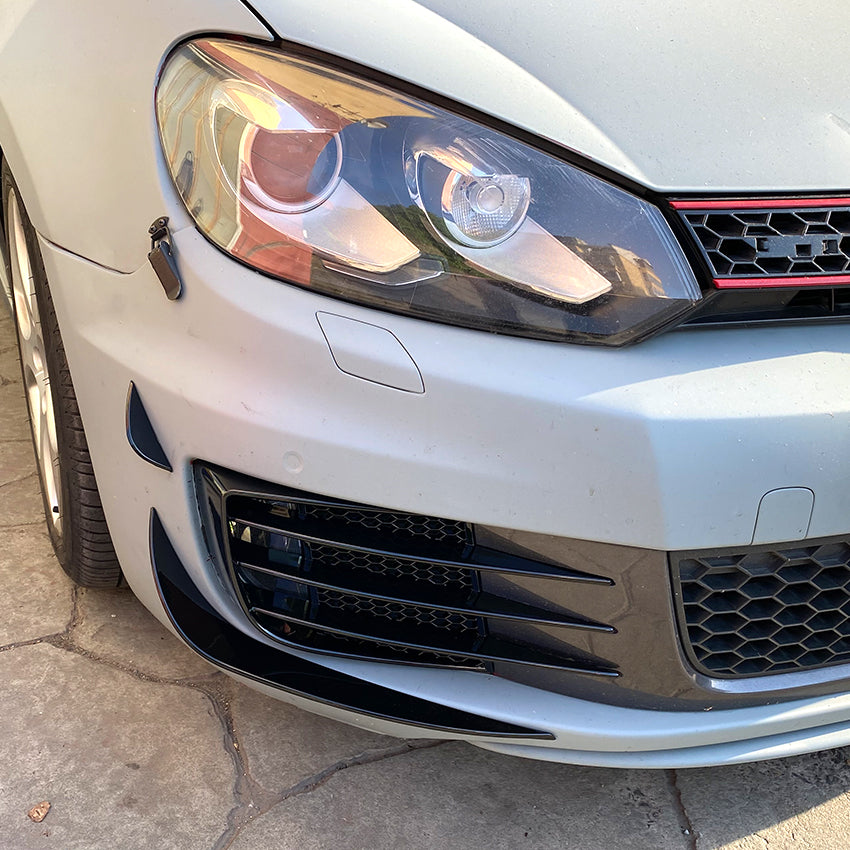 Gloss Black Front Canards for VW Golf MK6 GTI 08-12
