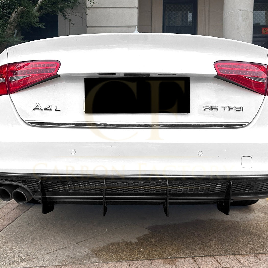 PSM Style Gloss Black Rear Diffuser for Audi B8.5 A4 S Line 13-15