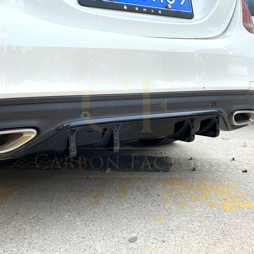 Gloss Black Rear Diffuser Extension for Mercedes Benz W205 C Class & C63 Saloon 15-21 - Carbon Factory