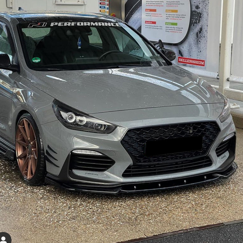 Gloss Black Front Splitter for Hyundai i30N MK3 MK3.5 17-24