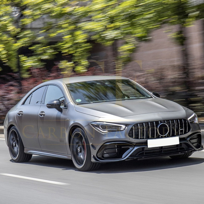 Gloss Black Front Canards Set for Mercedes Benz W118 CLA AMG 19-23