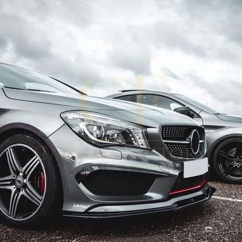 AMG Style Gloss Black Front Splitter for Mercedes Benz W117 CLA AMG 13-15 - Carbon Factory