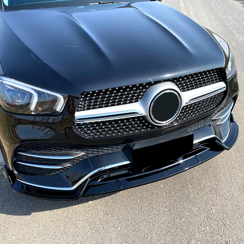 A Style Gloss Black Front Splitter for Mercedes Benz W167 C167 GLE 19-23