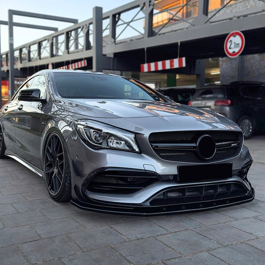 AMG Style Gloss Black Front Splitter for Mercedes Benz W117 CLA AMG 16-19 - Carbon Factory