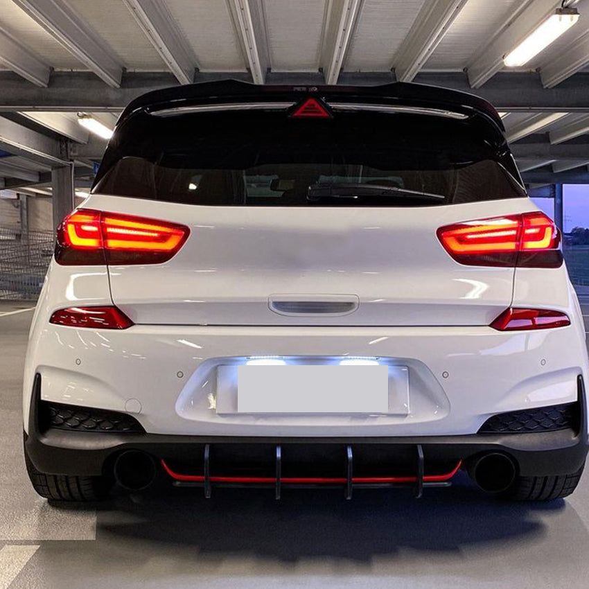 Gloss Black Rear Diffuser for Hyundai i30N MK3 17-19