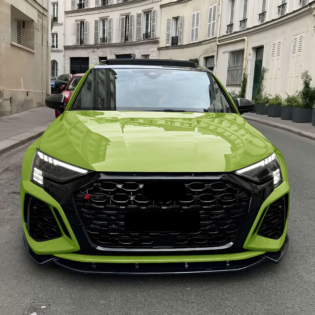 V Style Gloss Black Front Splitter for Audi 8Y RS3 20-24 - Carbon Factory