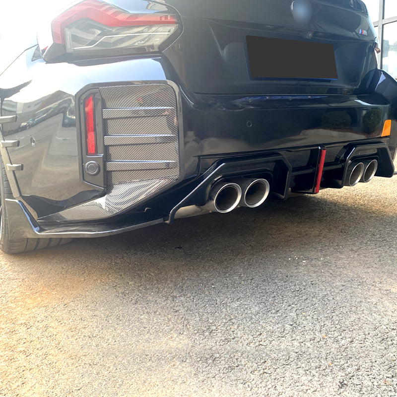 LED Style Gloss Black Rear Diffuser for BMW G87 M2 23-Present