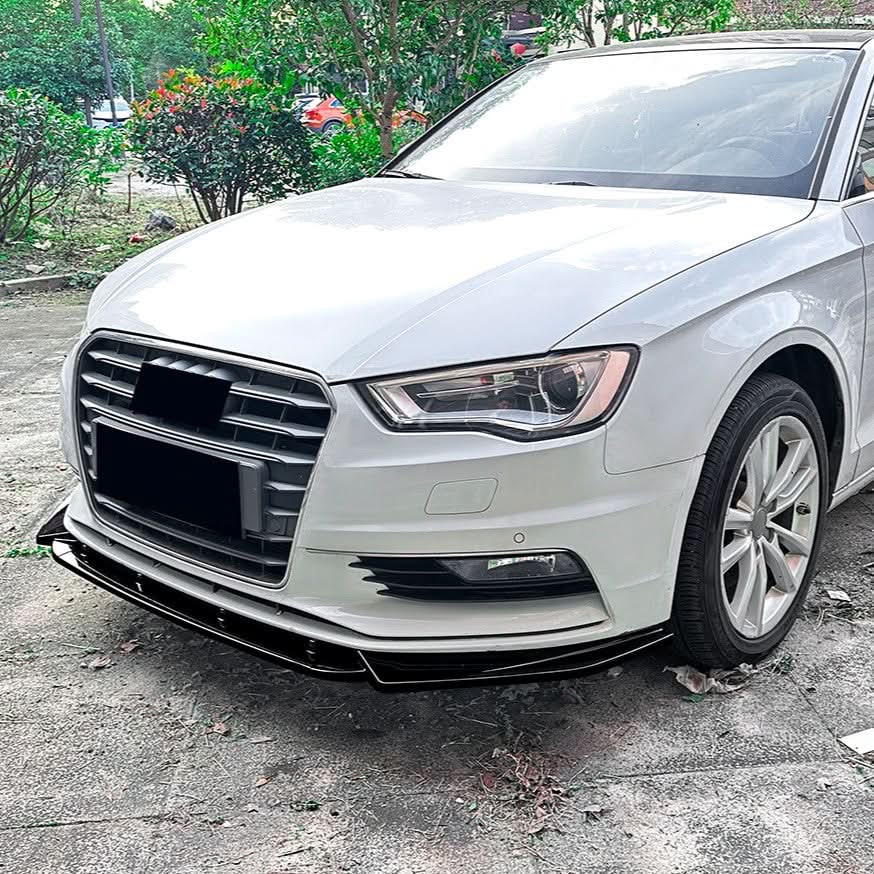 V Style Gloss Black Front Splitter for Audi A3 8V Standard model 13-16 - Carbon Factory