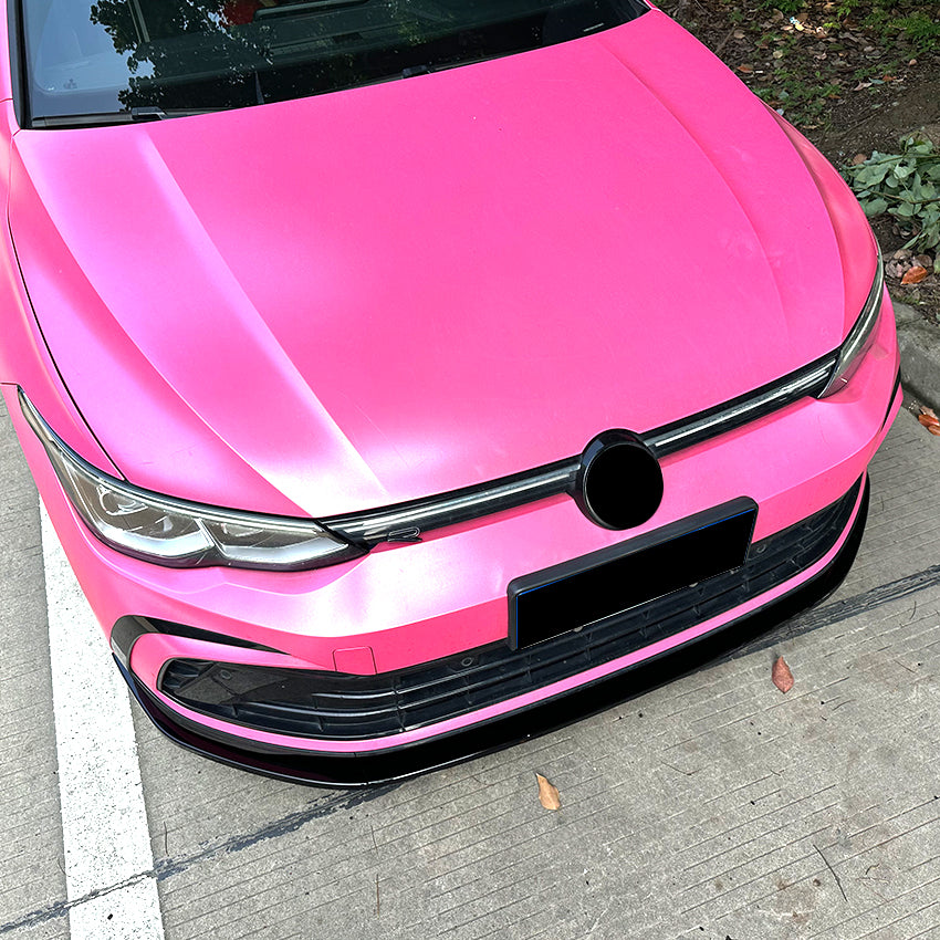 V Style Gloss Black Front Splitter for VW Golf MK8 GTI & R Line 20-23