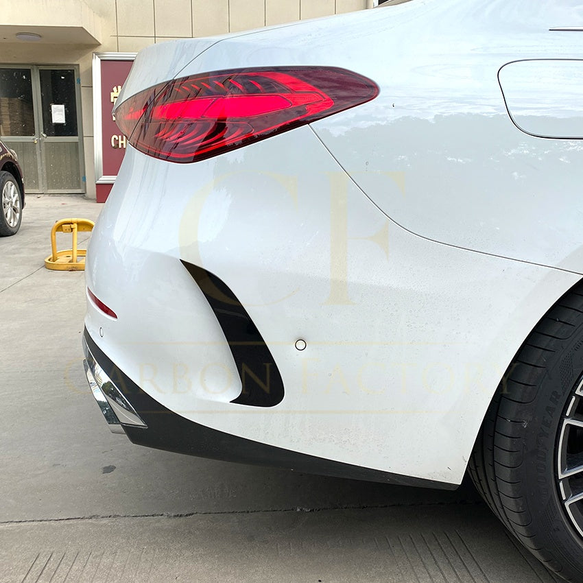 Style A Gloss Black Rear Bumper Trims for Mercedes Benz W206 C Class 22-Present (stick on) - Carbon Factory