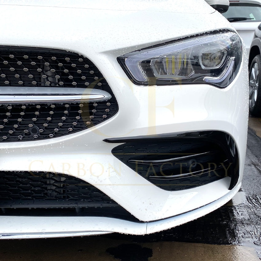 Gloss Black Front Canards for Mercedes Benz W118 CLA AMG 19-23 - Carbon Factory