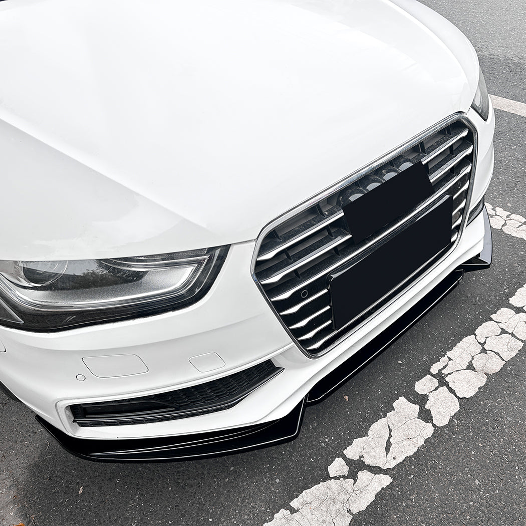 V Style Gloss Black Front Splitter for Audi B8.5 S4 & A4 S Line 13-15