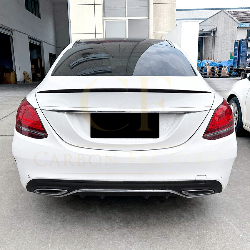 P Style Gloss Black Boot Spoiler for Mercedes Benz W205 C Class Saloon 15-21 - Carbon Factory