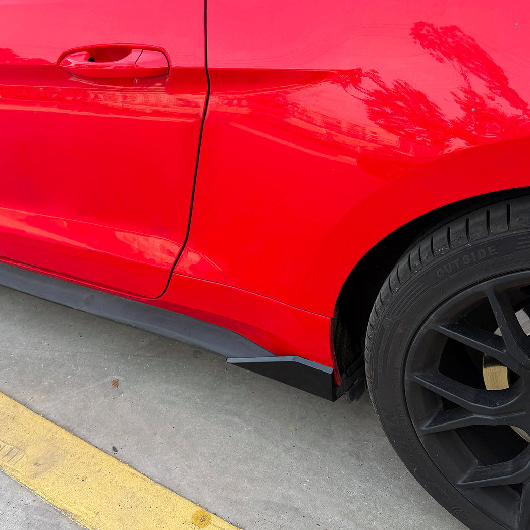Gloss Black Side Skirts for Ford Mustang S550 MK6 MK6.5 15-23