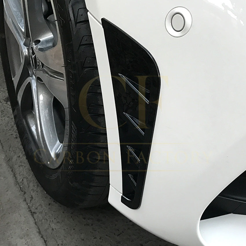 Gloss Black Front Bumper Trims for Mercedes Benz W205 C Class 19-21 - Carbon Factory
