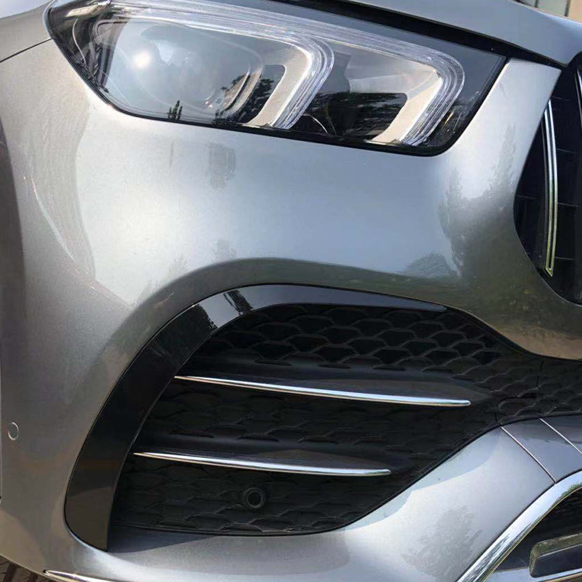 Gloss Black Front Canards for Mercedes Benz W167 C167 GLE 19-23