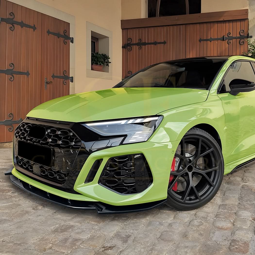 V Style Gloss Black Front Splitter for Audi 8Y RS3 20-24 - Carbon Factory