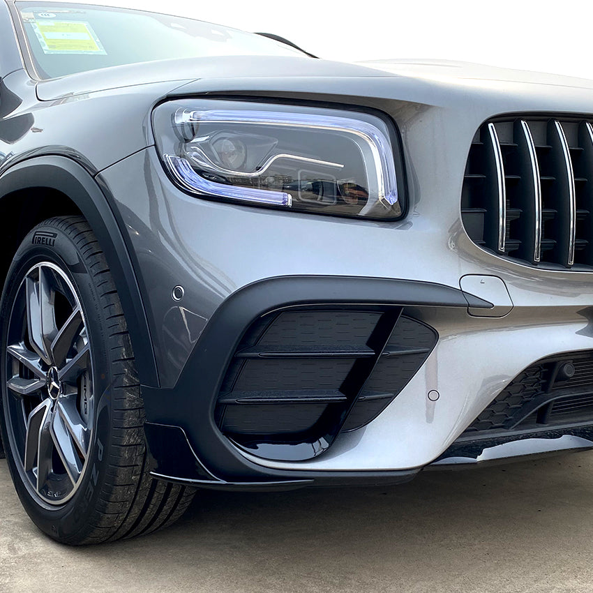 Gloss Black Front Canards for Mercedes Benz X247 GLB AMG 19-23