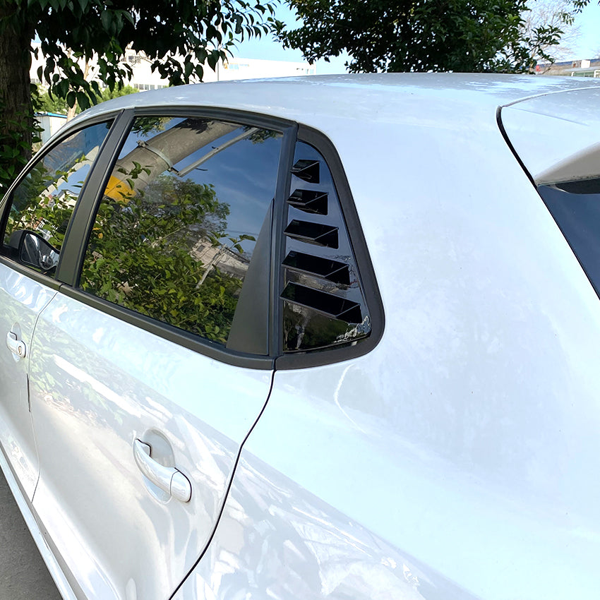 Gloss Black Window Louvers for VW Polo MK5 10-17