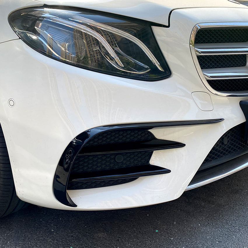 Gloss Black Front Canards for Mercedes Benz W213 C238 E Class AMG 16-20 - Carbon Factory
