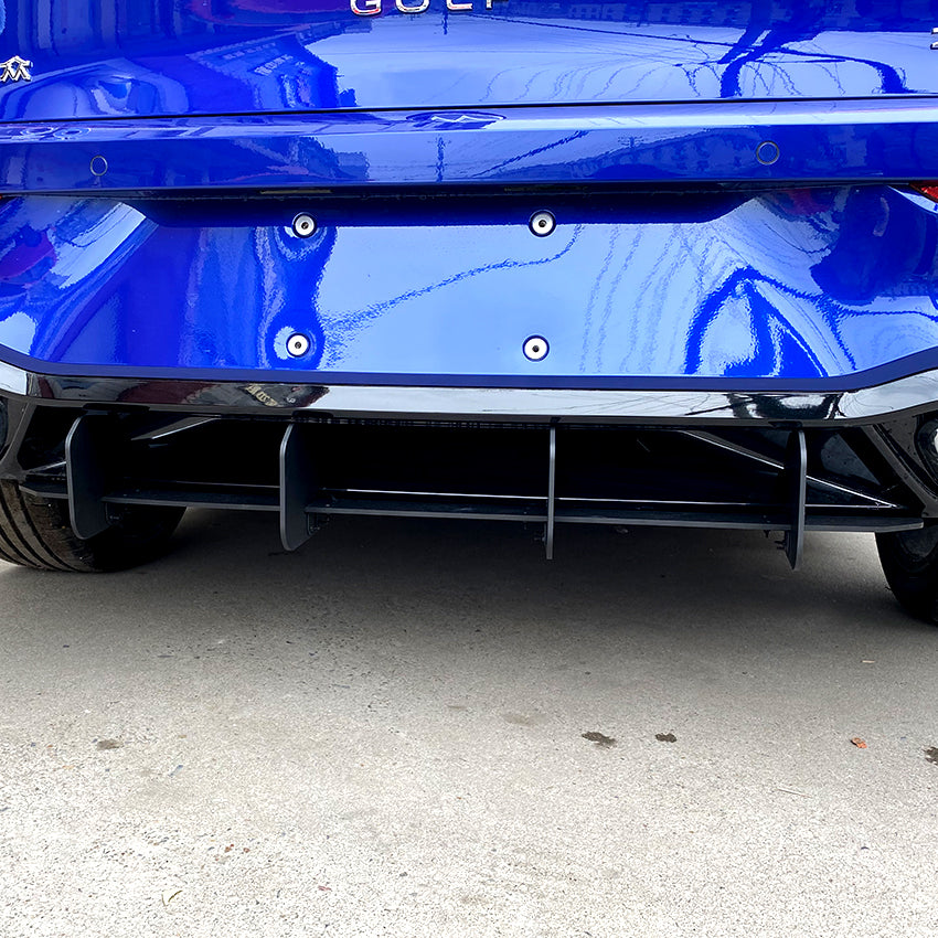 V Style Gloss Black Rear Diffuser for VW Golf MK8 GTI & R 20-23