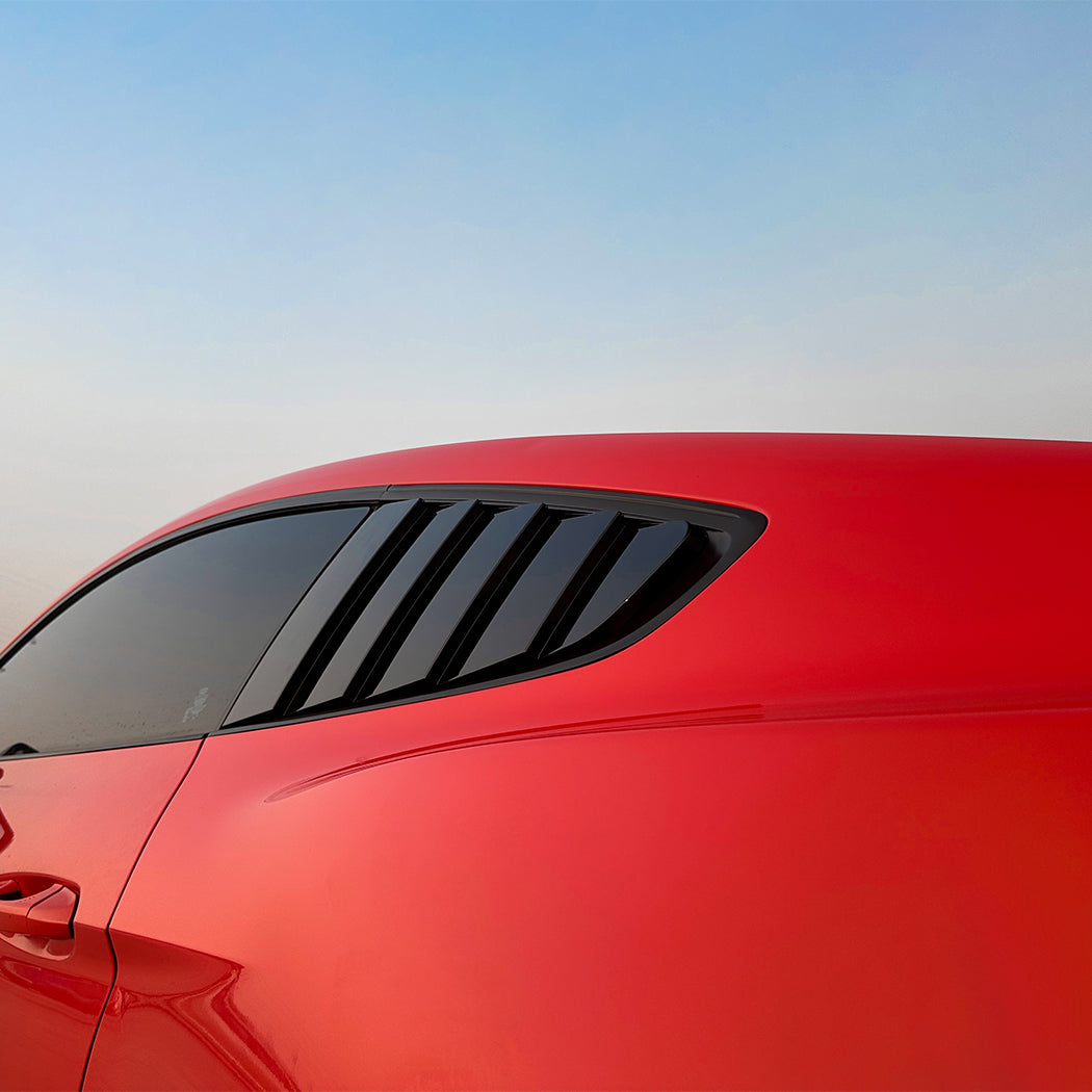Gloss Black Window Louver Vents for Ford Mustang S550 MK6 15-23