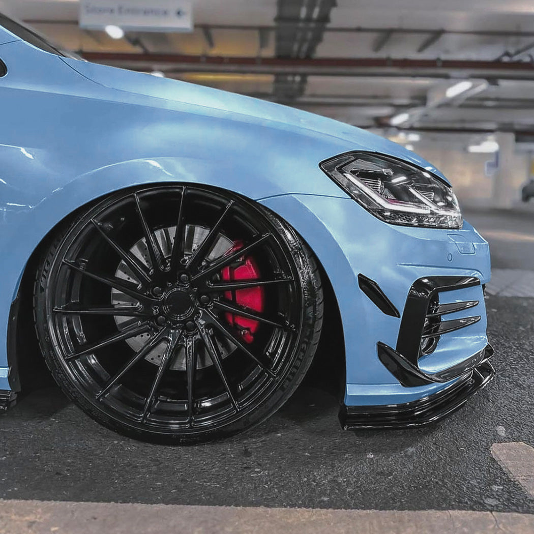 V Style Gloss Black Front Canards for VW Golf MK7.5 GTI 17-20