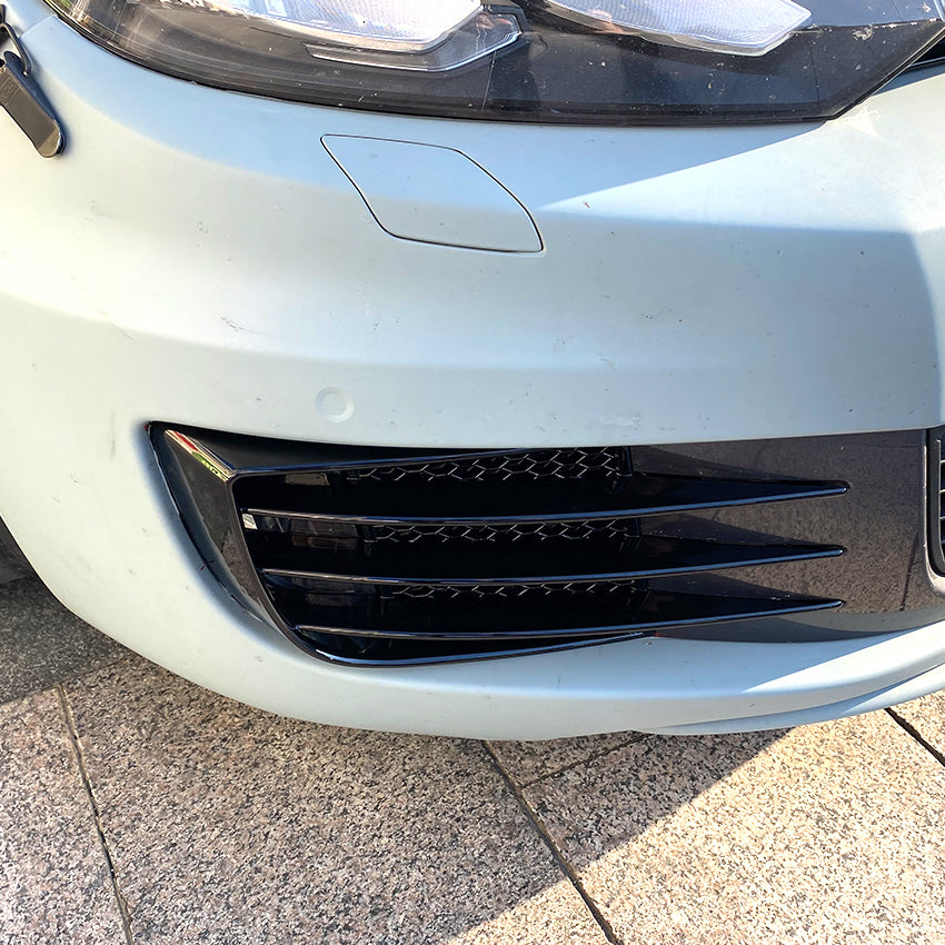 Gloss Black Front Bumper Trims for VW Golf MK6 GTI GTD 08-12