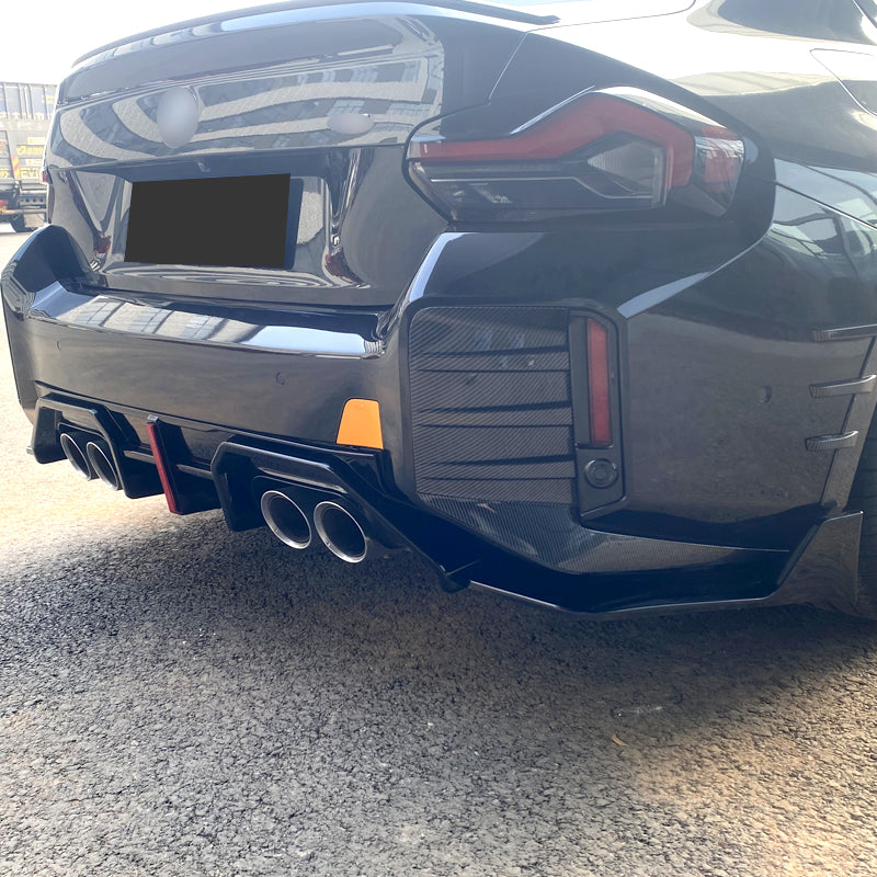 LED Style Gloss Black Rear Diffuser for BMW G87 M2 23-Present