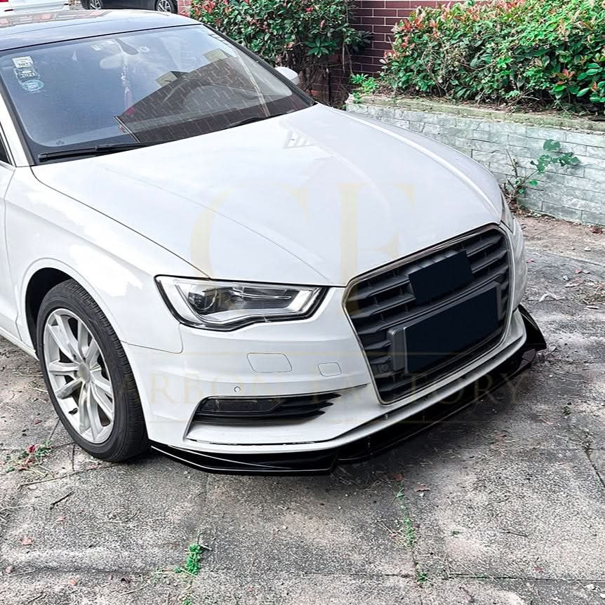 V Style Gloss Black Front Splitter for Audi A3 8V Standard model 13-16 - Carbon Factory