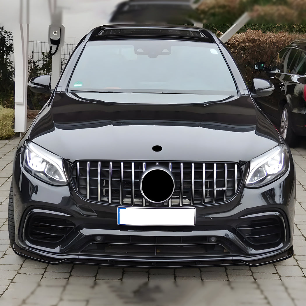A Style Gloss Black Front Splitter for Mercedes Benz X253 GLC63 15-19