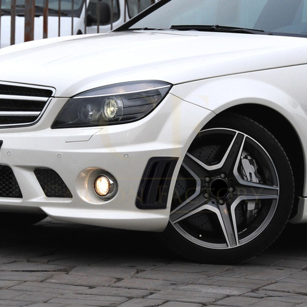 Gloss Black Side Vents for Mercedes Benz W204 C Class AMG 07-10 - Carbon Factory