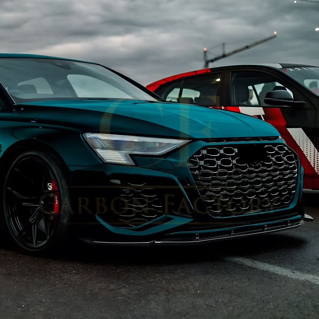 V Style Gloss Black Front Splitter for Audi 8Y RS3 20-24 - Carbon Factory