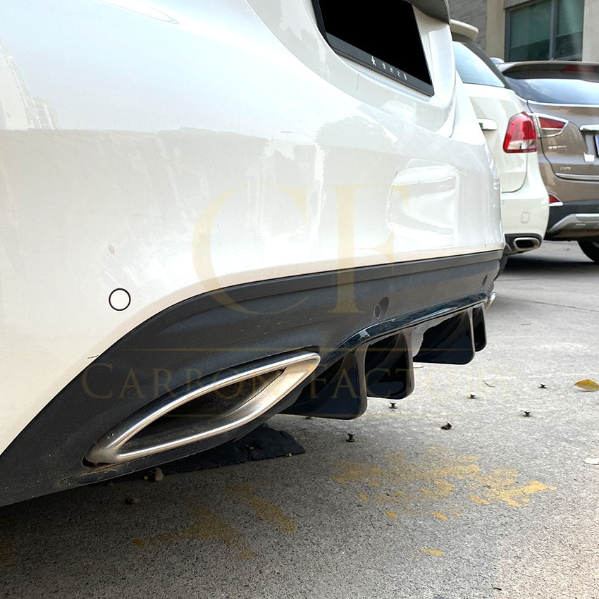 Gloss Black Rear Diffuser Extension for Mercedes Benz W205 C Class & C63 Saloon 15-21 - Carbon Factory