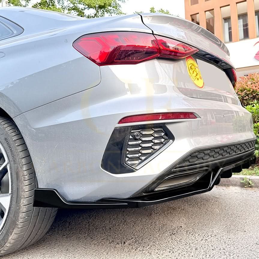 V Style Gloss Black Diffuser for Audi A3 S3 Saloon 20-Present - Carbon Factory