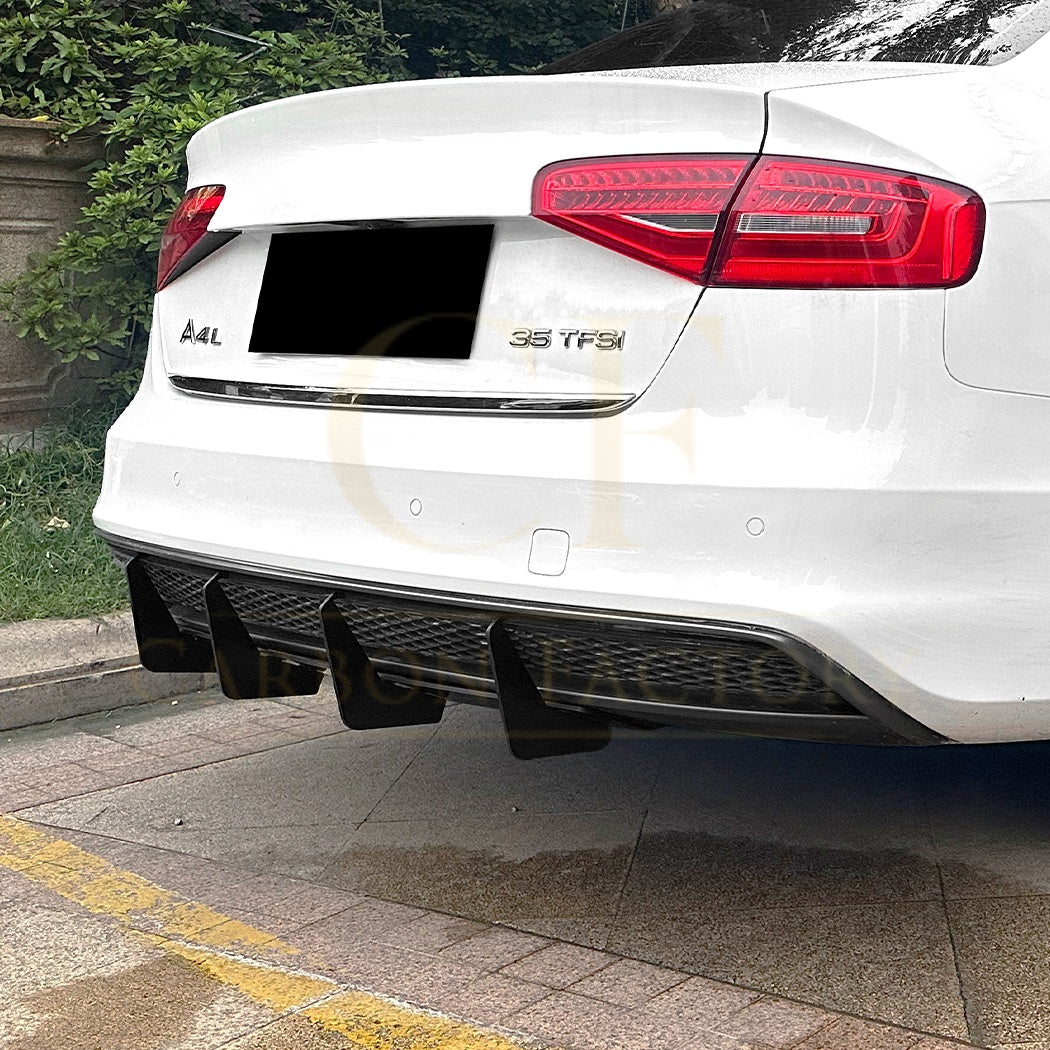 PSM Style Gloss Black Rear Diffuser for Audi B8.5 A4 S Line 13-15