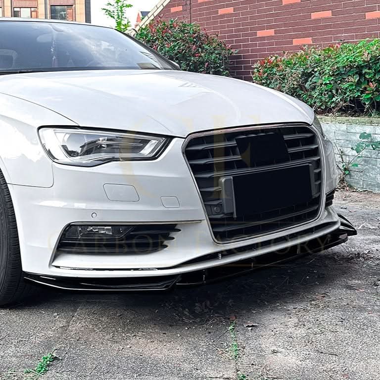 V Style Gloss Black Front Splitter for Audi A3 8V Standard model 13-16 - Carbon Factory