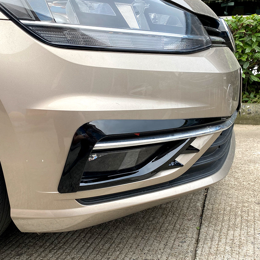 V Style Gloss Black Front Canards for VW Golf MK7.5 17-20