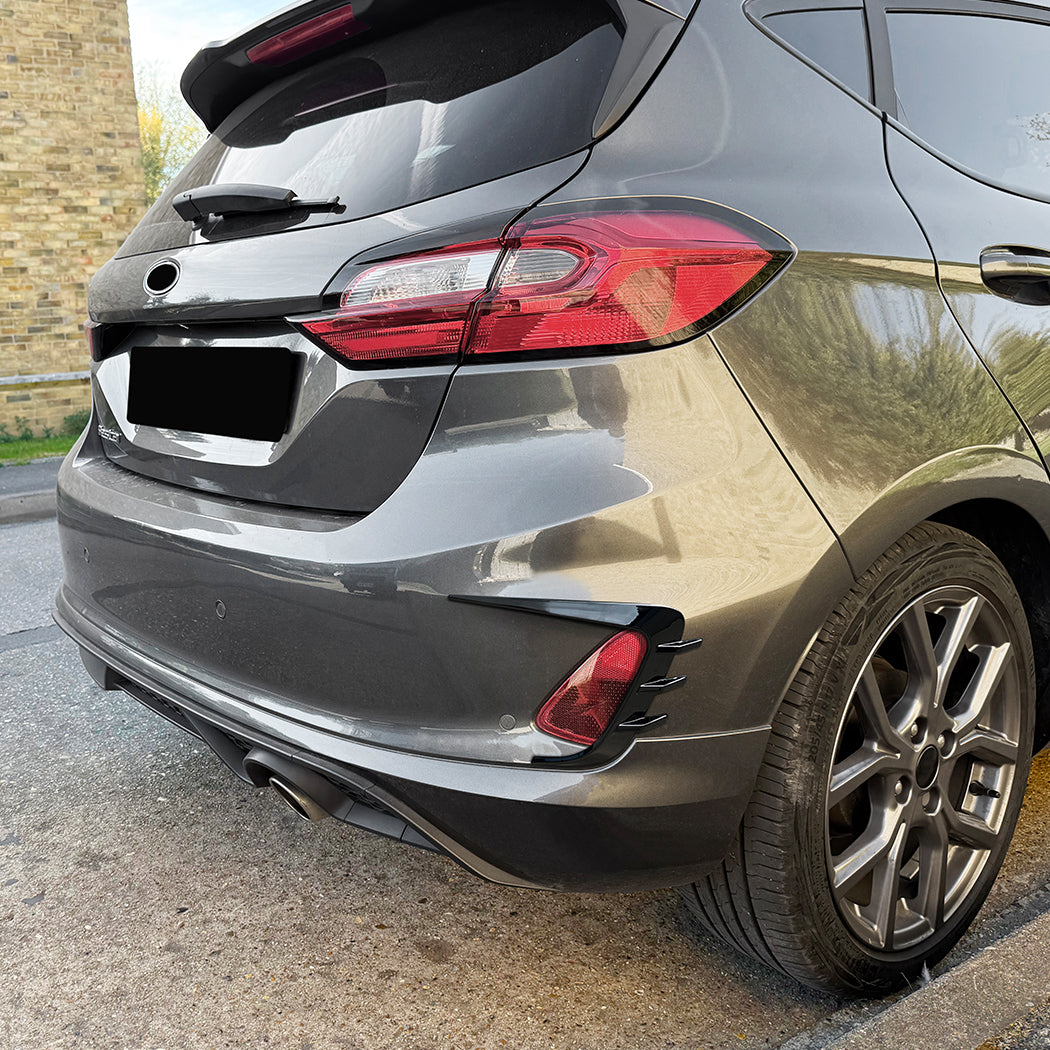 Gloss Black Rear Canards for Ford Fiesta B479 MK8 MK8.5 18-23