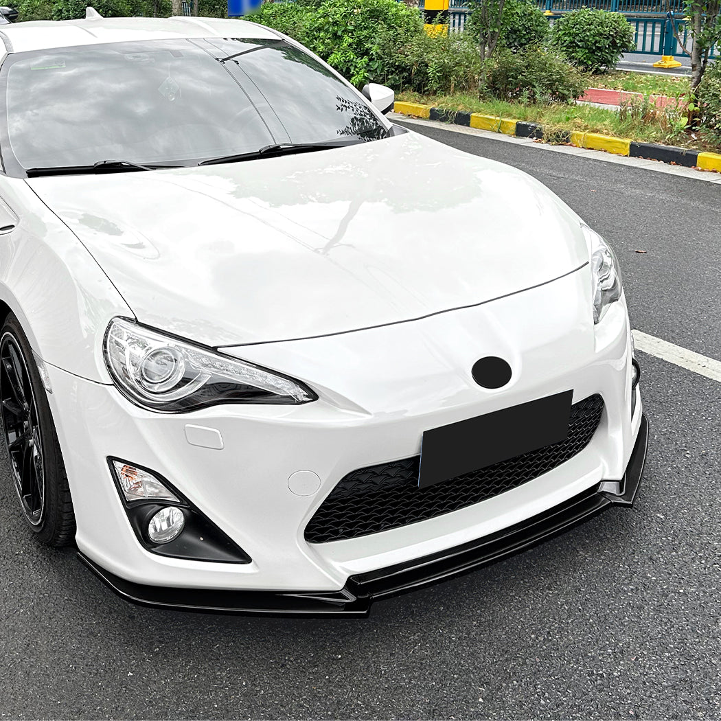 V style Gloss Black Front Splitter for Toyota GT86 12-16