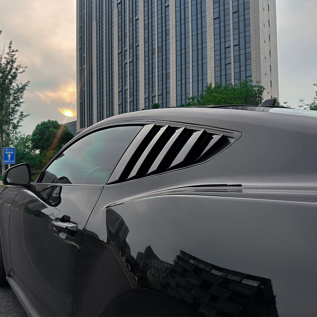 Gloss Black Window Louvers for Ford Mustang S650 MK7 24-Present