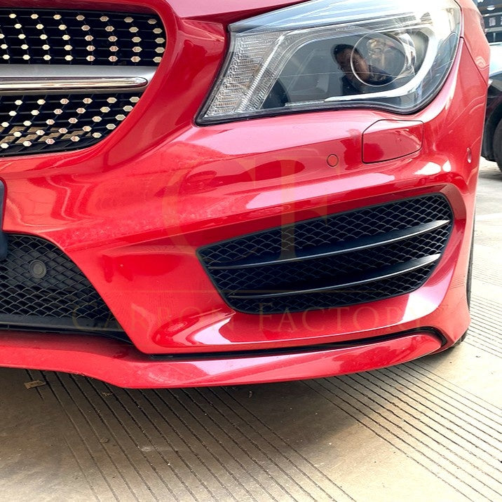Gloss Black Front Side Grilles for Mercedes Benz W117 CLA AMG 13-15 - Carbon Factory
