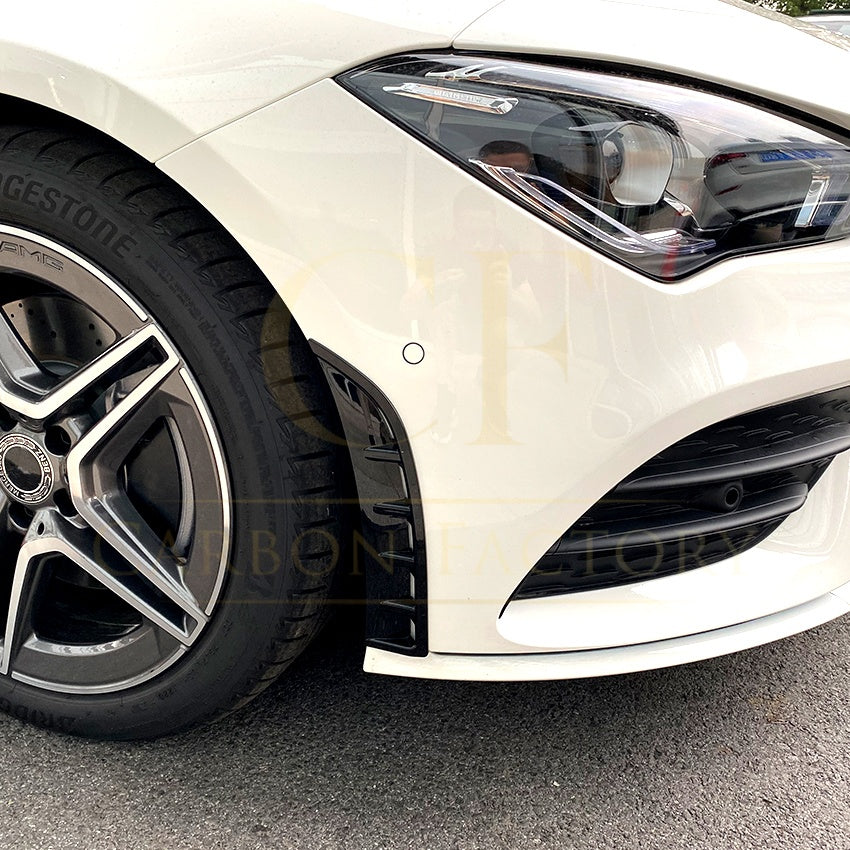 Gloss Black Front Side Trims for Mercedes Benz W118 CLA AMG 19-23 - Carbon Factory