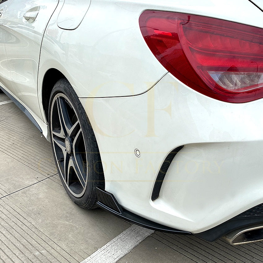 Gloss Black Rear Bumper Spats for Mercedes Benz W117 CLA 13-19 - Carbon Factory