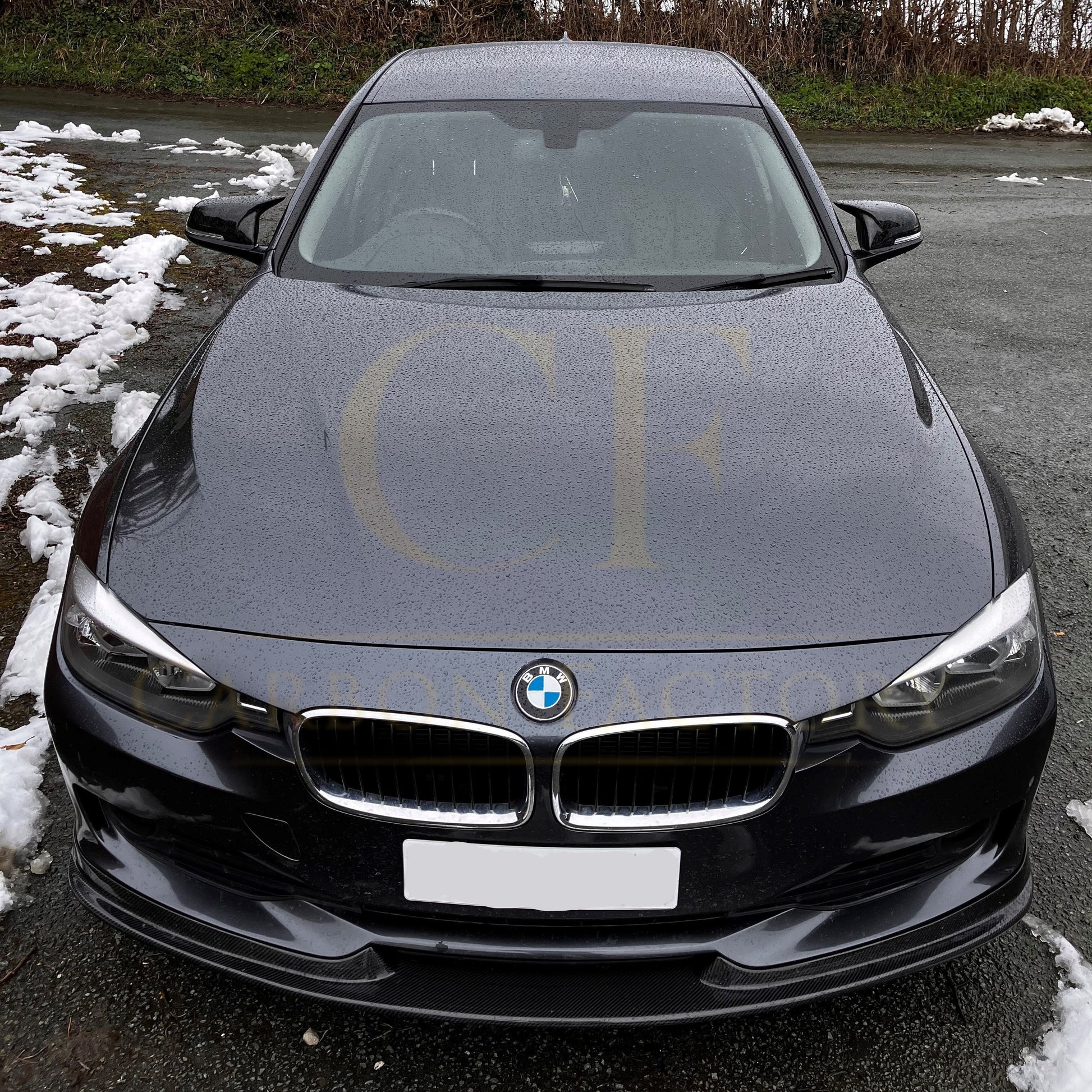 A Style Carbon Fibre Front Splitter for BMW F30 3 Series Non M Sport 12-19-Carbon Factory